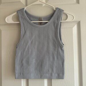 Aritzia Sunday Best SINCHSEAMLESS cropped ribbed tank top in dusk blue, small